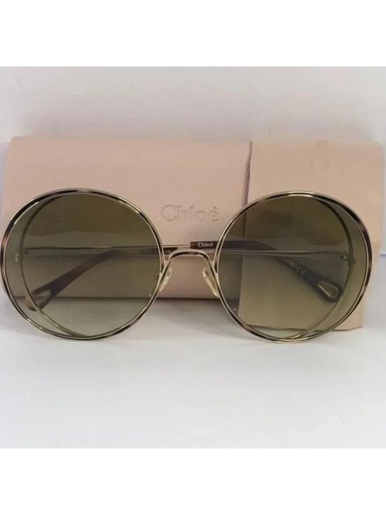 New Original Chloe Gold & Green Round Sunglasses HANAH COLLECTION main image 7